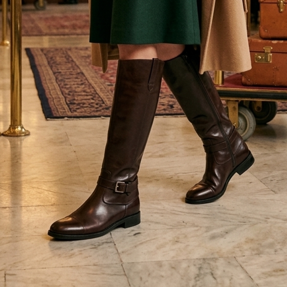 Giorgio Armani Dark Brown Riding Boots NWOB